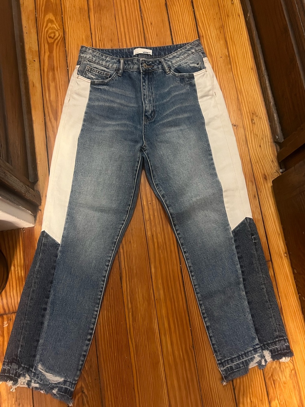 Two-Tone Blue and White Woman’s Jeans